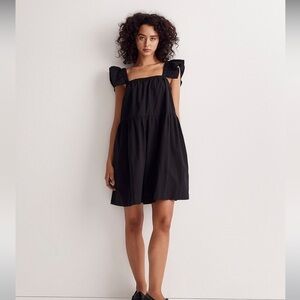 Madewell Flutter-Sleeve Square-Neck Mini Dress